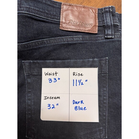 Revtown Jeans Mens 33x32 Dk Blue Sharp Straight Leg Stretch 5Pocket Decade Denim - Picture 5 of 5